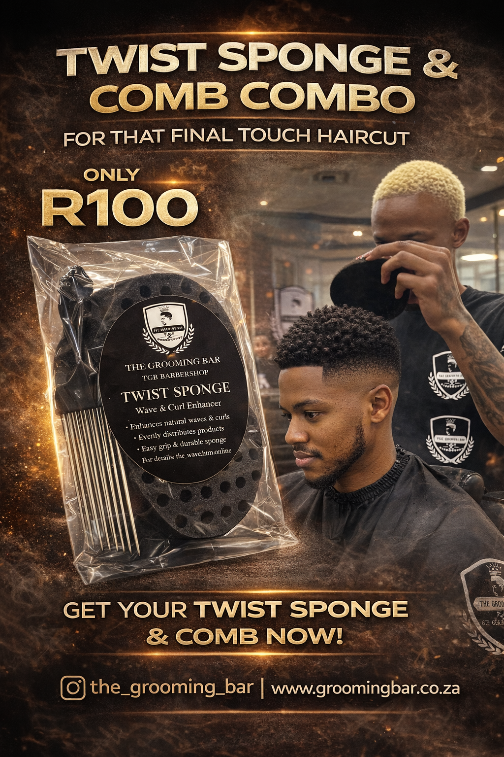 Twist sponge with steel comb combo